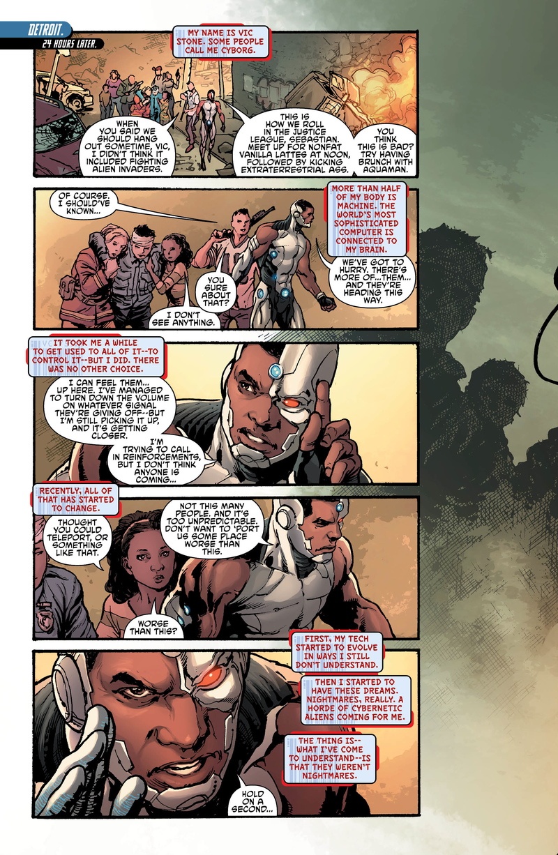 Illustration for article titled Exclusive DC preview: Vic Stone fights to save Detroit in Cyborg #3